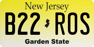 NJ license plate B22ROS