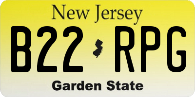 NJ license plate B22RPG