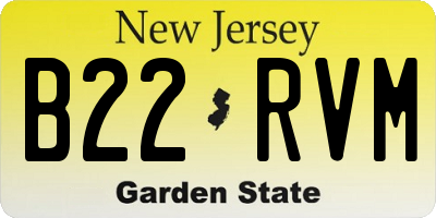 NJ license plate B22RVM
