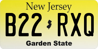 NJ license plate B22RXQ