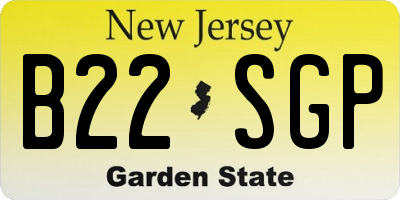 NJ license plate B22SGP