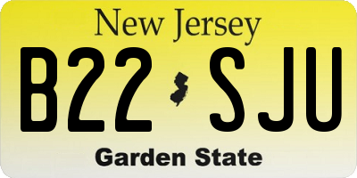 NJ license plate B22SJU