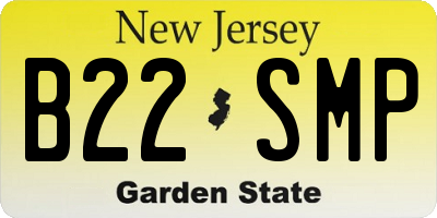 NJ license plate B22SMP