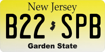 NJ license plate B22SPB