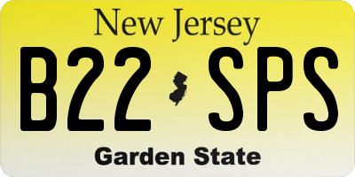 NJ license plate B22SPS