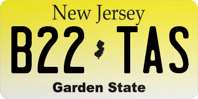 NJ license plate B22TAS