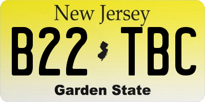 NJ license plate B22TBC