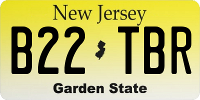 NJ license plate B22TBR