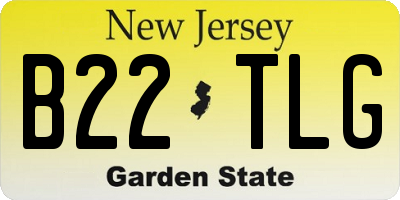 NJ license plate B22TLG