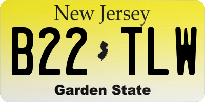 NJ license plate B22TLW