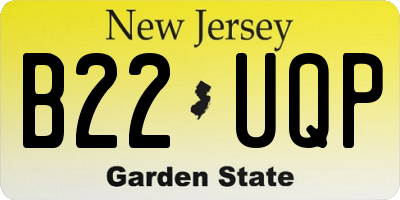 NJ license plate B22UQP
