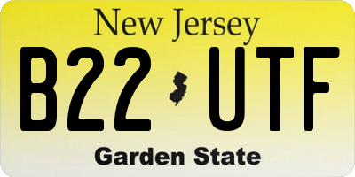 NJ license plate B22UTF