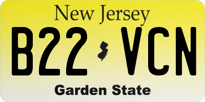 NJ license plate B22VCN