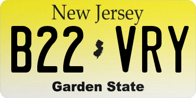 NJ license plate B22VRY