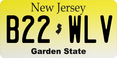 NJ license plate B22WLV