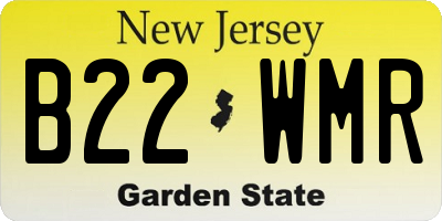 NJ license plate B22WMR