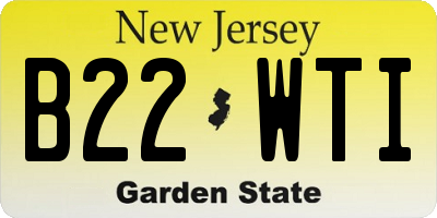 NJ license plate B22WTI