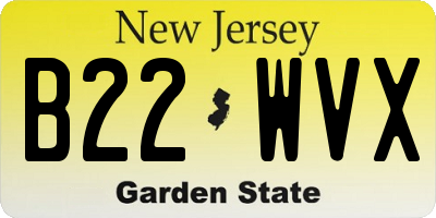 NJ license plate B22WVX