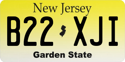 NJ license plate B22XJI