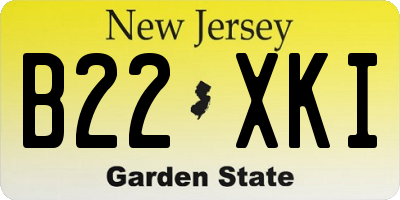 NJ license plate B22XKI