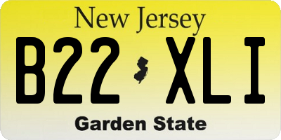 NJ license plate B22XLI