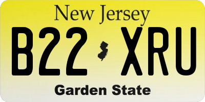 NJ license plate B22XRU
