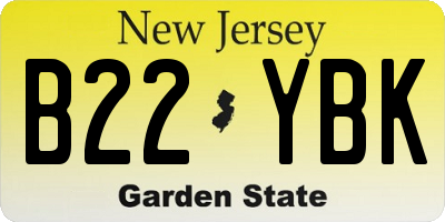 NJ license plate B22YBK