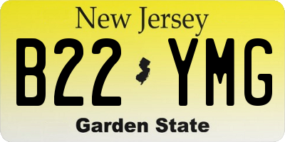 NJ license plate B22YMG