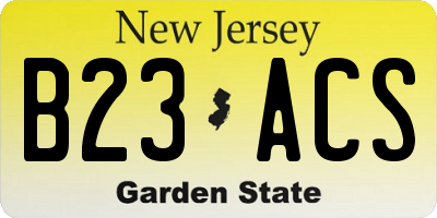 NJ license plate B23ACS