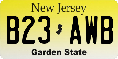 NJ license plate B23AWB