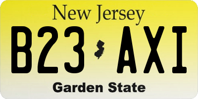 NJ license plate B23AXI