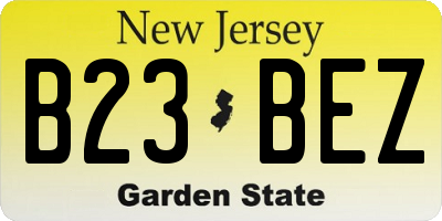 NJ license plate B23BEZ
