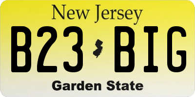 NJ license plate B23BIG