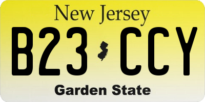 NJ license plate B23CCY