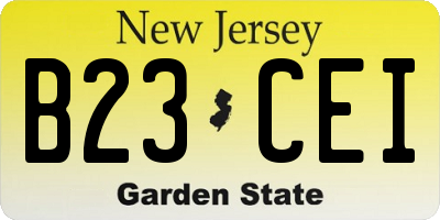 NJ license plate B23CEI