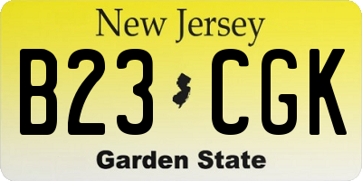 NJ license plate B23CGK