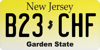 NJ license plate B23CHF