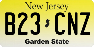 NJ license plate B23CNZ