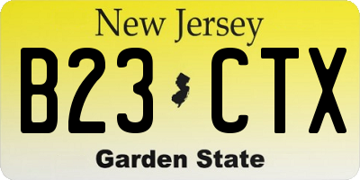 NJ license plate B23CTX