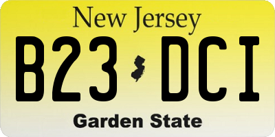 NJ license plate B23DCI