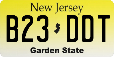 NJ license plate B23DDT