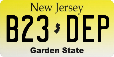 NJ license plate B23DEP