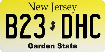 NJ license plate B23DHC