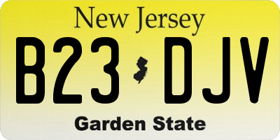 NJ license plate B23DJV