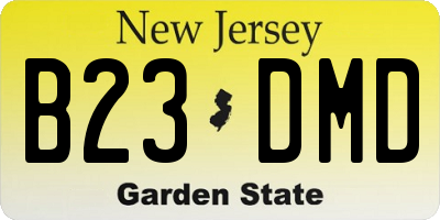 NJ license plate B23DMD