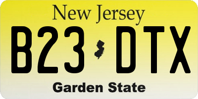 NJ license plate B23DTX