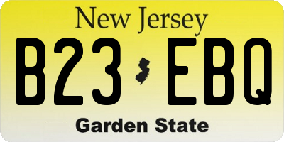 NJ license plate B23EBQ