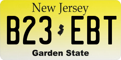 NJ license plate B23EBT