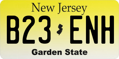 NJ license plate B23ENH