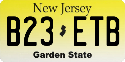NJ license plate B23ETB